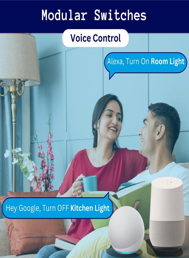 Smarteefi Touch 2 Port WiFi Smart Switch, Execute Schedule Even if no Internet, Compatible with Alexa/Google Home (White) - Image 4